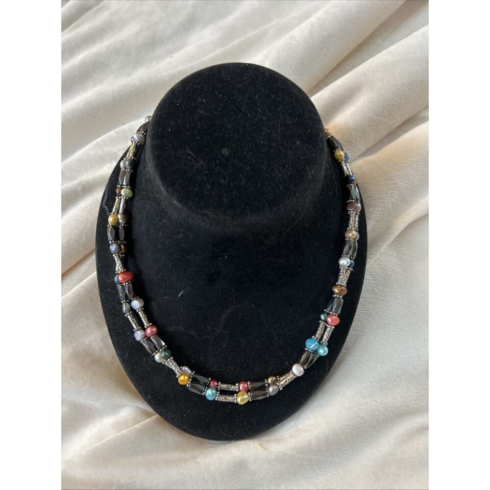 Genuine Hematite Magnetic Beads Magnetic Healing Necklace Multi Color 41 1/2